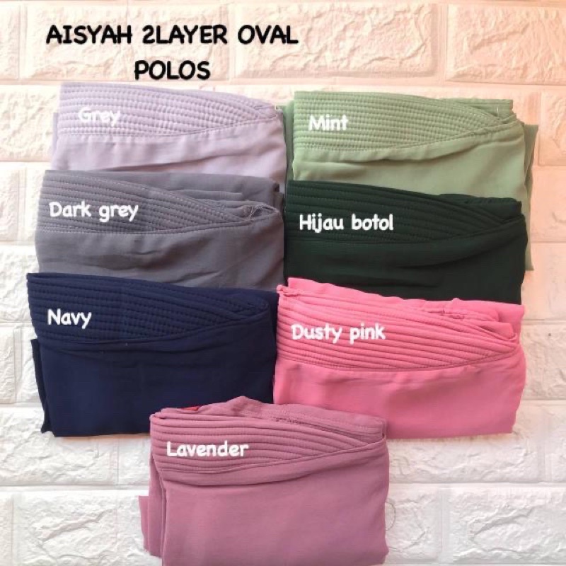 HIJAB JILBAB AISYAH PED 2LAYER OVAL POLOS TERMURAH