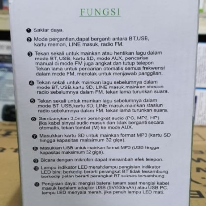 Speaker Fleco F-4293 Bluetooth Portable MP3 FM USB Free Mic