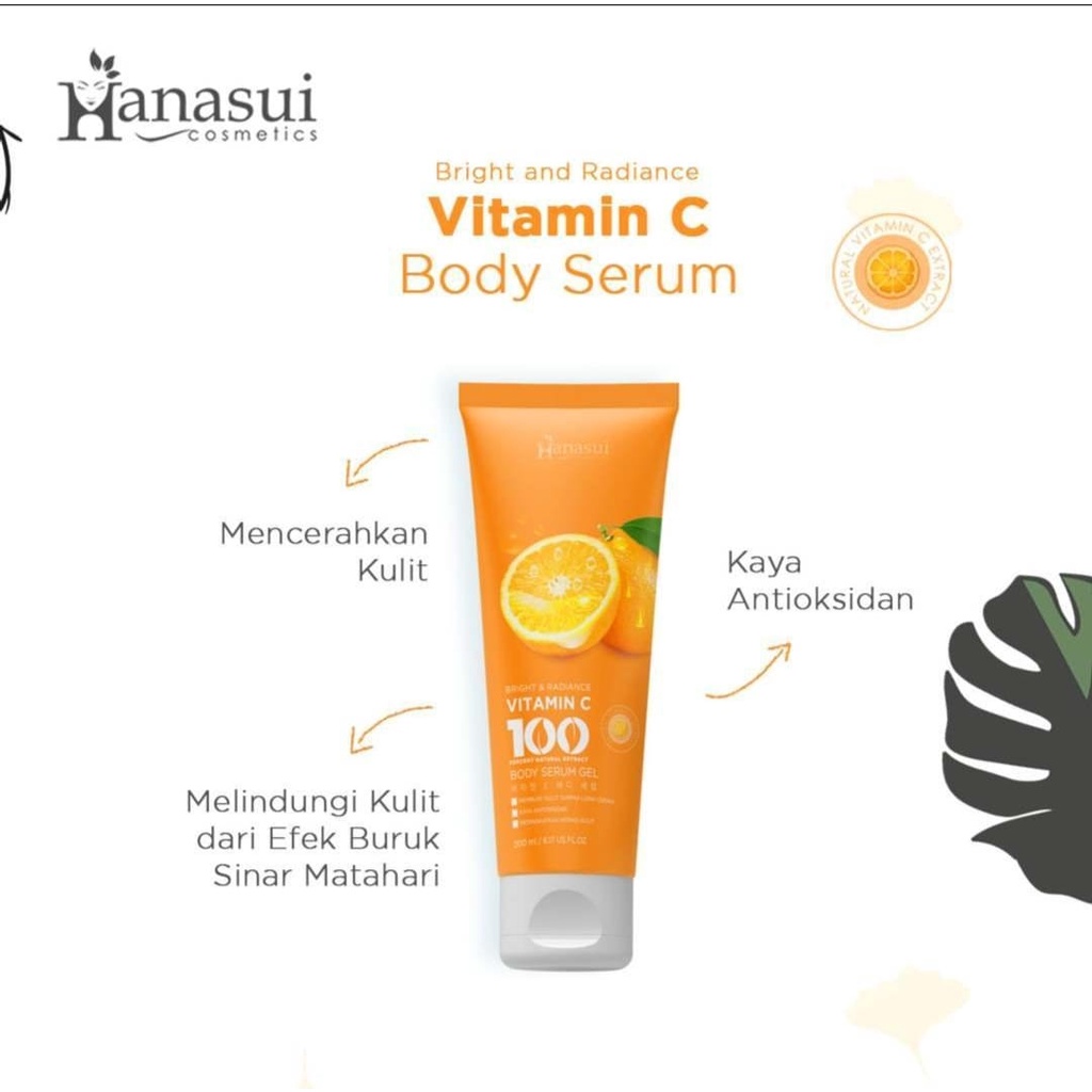 Hanasui Body Serum Gel 200ml Aloe Vera Vit C Sakura BPOM