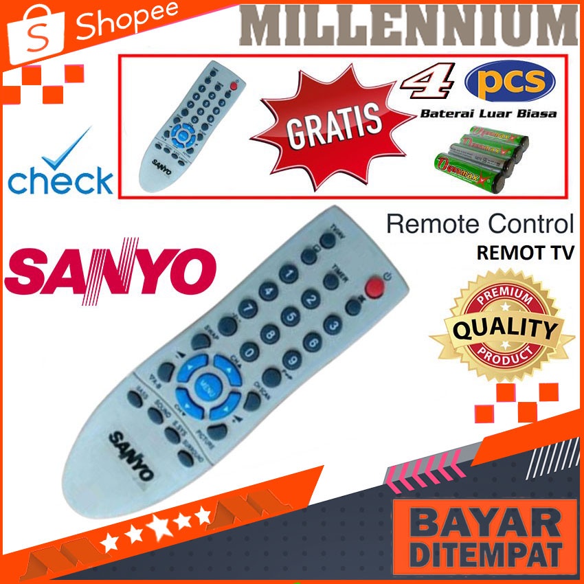 Remot Remote TV Sanyo Tabung Slim Flat JXPSG / KXADA Sanyo