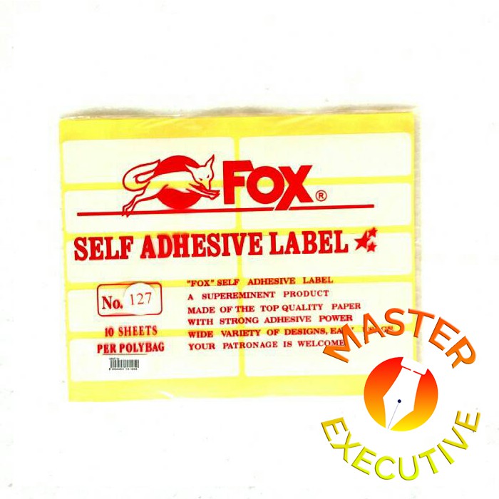 [Pak - 10 lembar] Fox Label Stiker 127 / Undangan / Nama / Self Adhesive Sticker