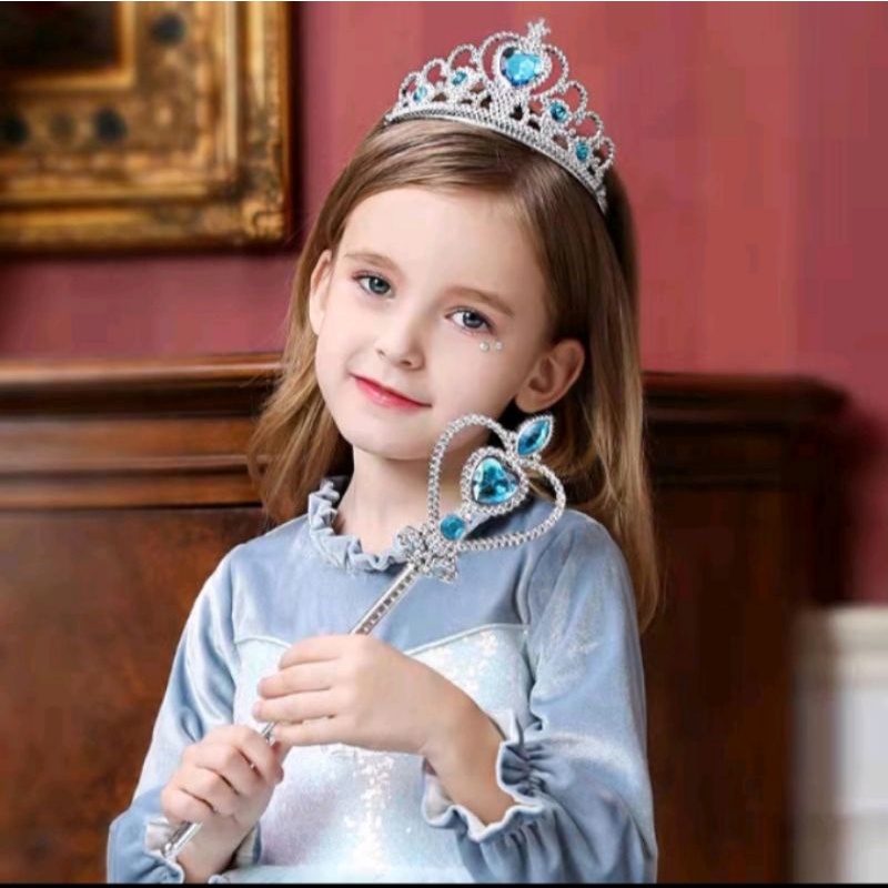 2 IN 1 Frozen Set Elsa Anna Accesories ( Mahkota+Tongkat)