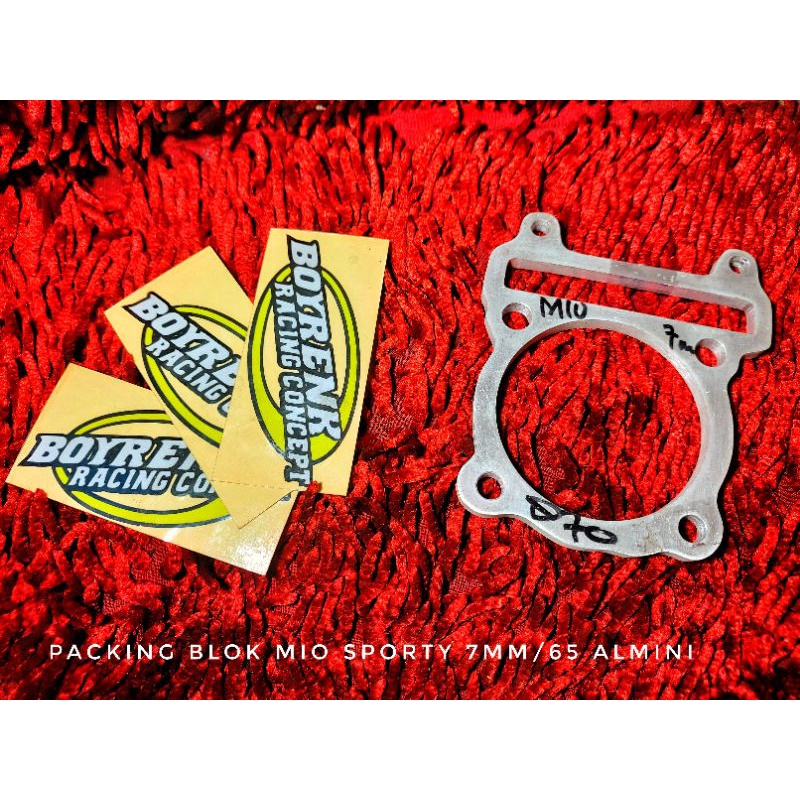 PACKING BLOK GANJEL BLOK PACKING STROKE MIO SPORTY 7MM DIAMETER 65 ALMUNIUM - BOYRENK RACING CONCEPT