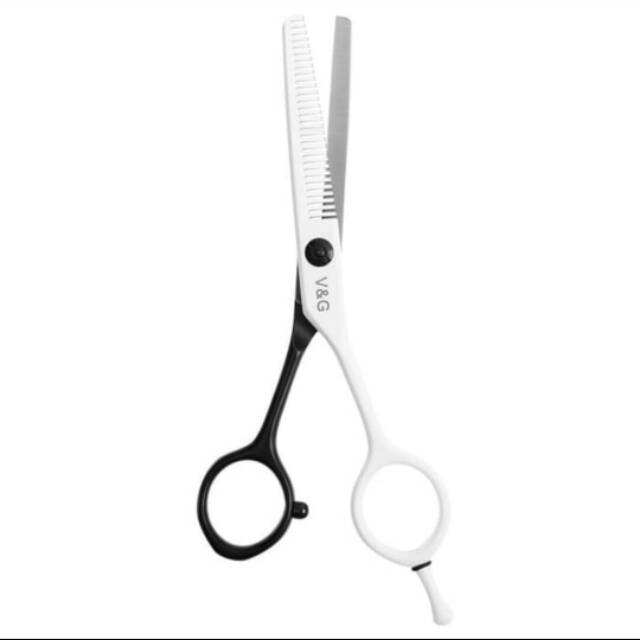 

Gunting penipis 2 warna hitam putih gunting sasak