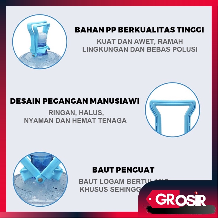 Grosir - H1002 Alat Angkat Galon Air / Holder Pengangkat Galon / Alat Bantu Angkat Galon Double Handle