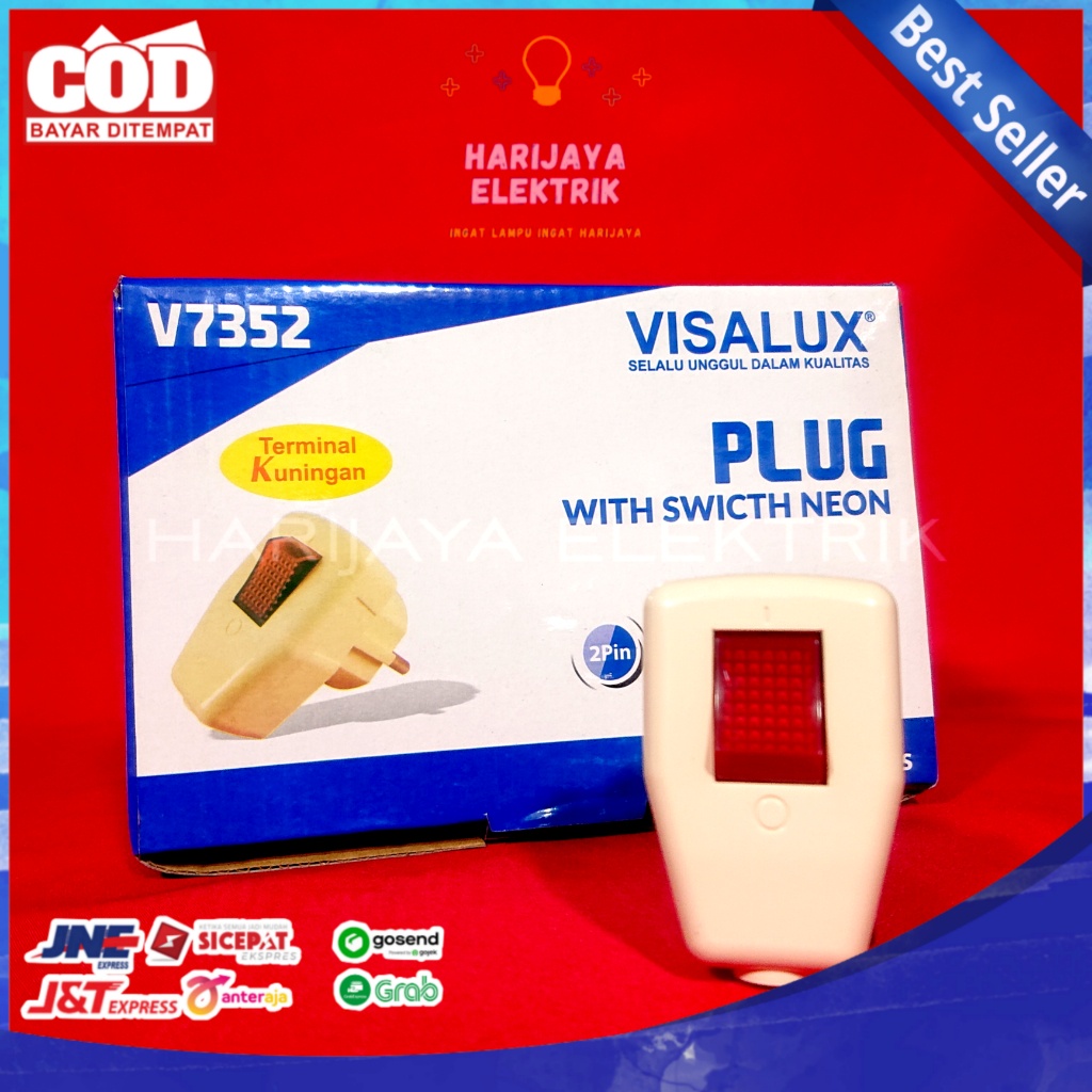 VISALUX STEKER SAKLAR LAMPU V7352 SWITCH AC COLOKAN ON OFF STOP KONTAK