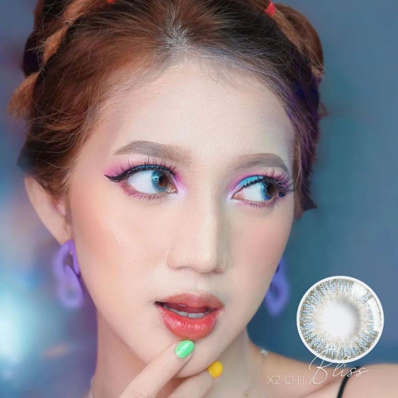 Softlens warna biru blue silicone Hydrogel X2 Chi (Bliss)