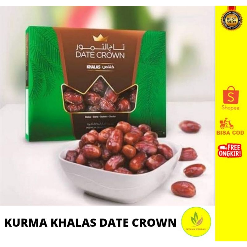 

KURMA KHALAS DATE CROWN 1kg/100% KURMA KHALAS ASLI/KURMA LEZAT, SEHAT DAN BERGIZI/ORIGINAL/TERLARIS
