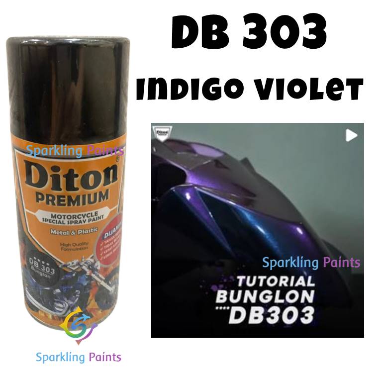 Pilox Diton Premium Indigo Violet DB 303 DB303 300ml Warna Bunglon Cat 3 Dimensi 3D Biru Ungu Violet Blue