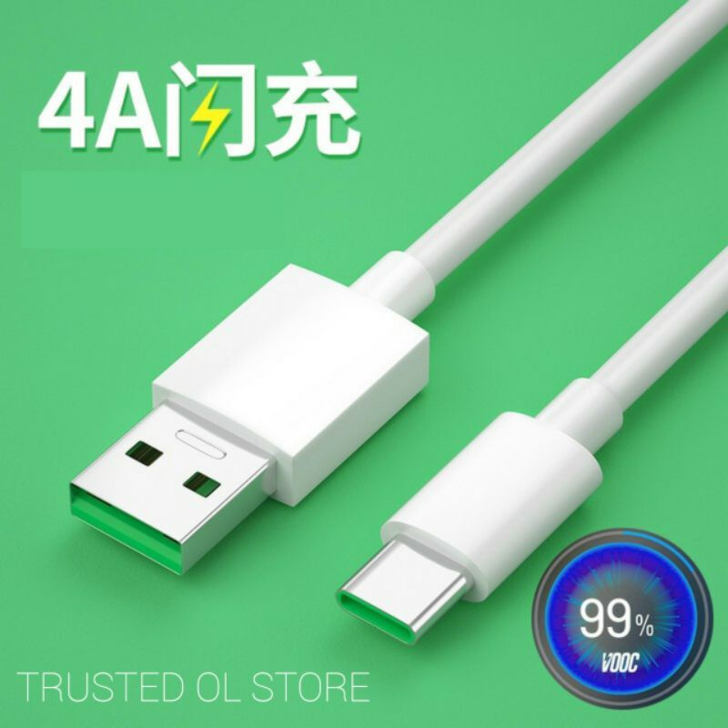 KABEL DATA OPPO VOOC TYPE C USB  FAST CHARGING ORIGINAL 100%