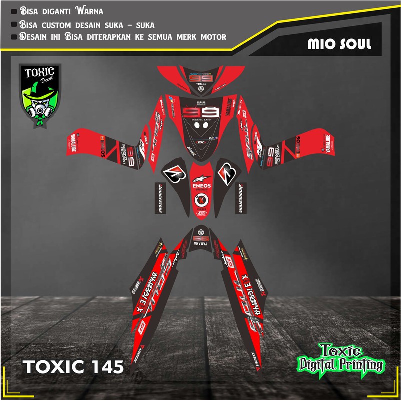 Sticker Decal YAMAHA MIO SPORTY ENEOS MERAH HITAM