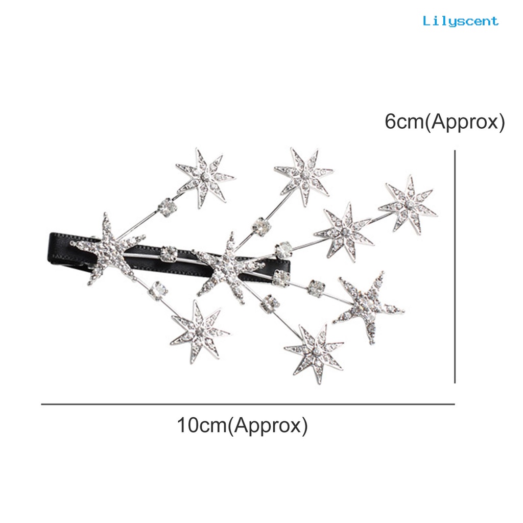 Ls Jepit Rambut Bentuk Bintang Aksen Berlian Imitasi Untuk Wanita