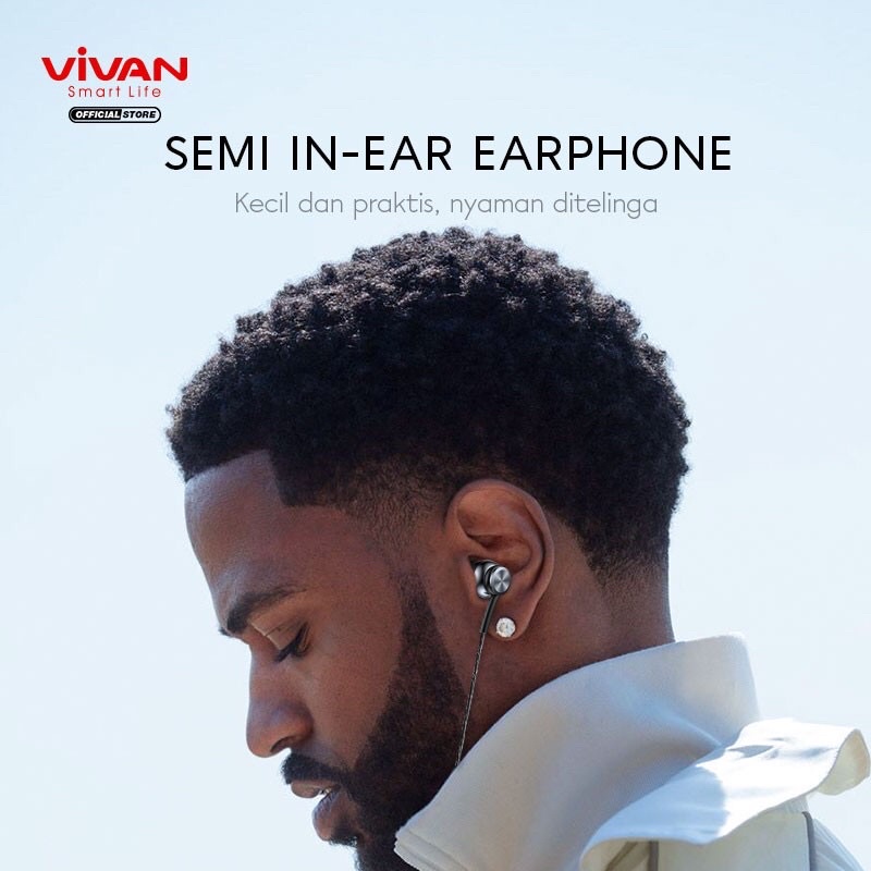 VIVAN Q12 Wire Earphone Deep Bass Mic Konektor L 90 Garansi Resmi 1 Tahun