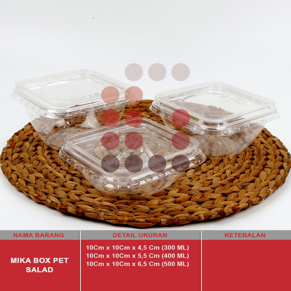 mika box / mangkok plastik salad 400 ml isi 50 pcs