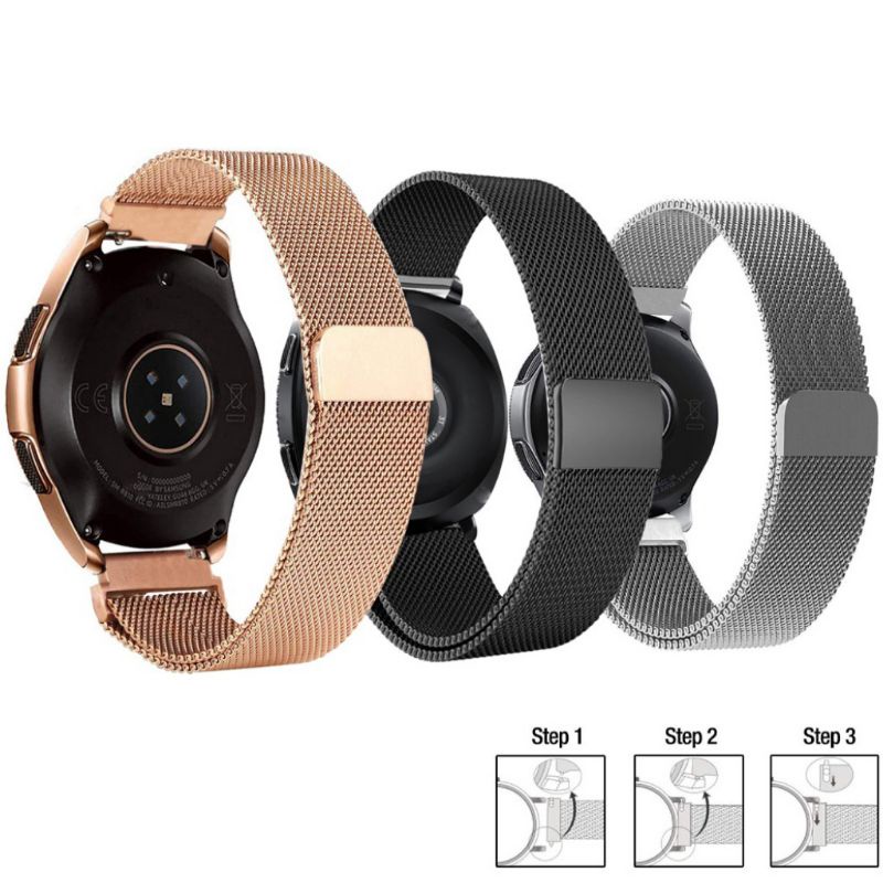 Samsung Galaxy Watch Active 2 3 4 Strap Tali Pasir Magnet Milanese Rantai Gelang Besi Watch4 Active2 Watch3 20mm 42mm 41mm