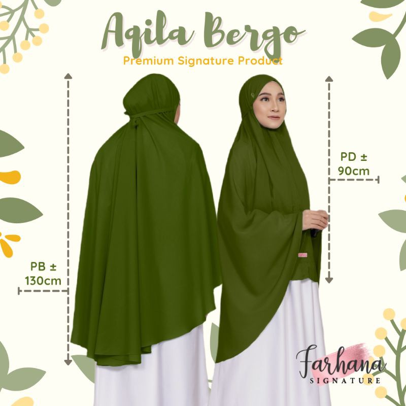 Hijab Instan Syari Aqila Jumbo NonPad Tali Original By Farhana Hijab