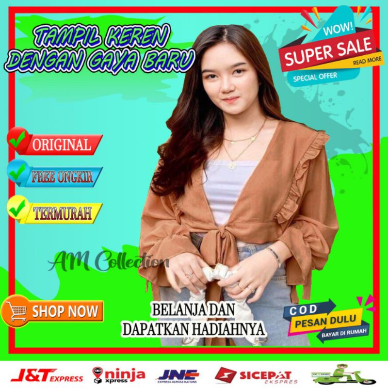 Atasan Muslim Outerware Cardigan Panjang Outwear Kardigan Wanita Cewek Busui Kemeja Outer Kerja Kant