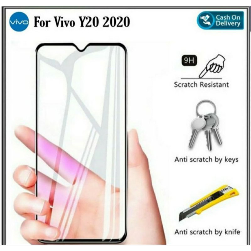 Vivo Y20/Y20i New Tempered Glass Full Layar Anti Gores Kaca