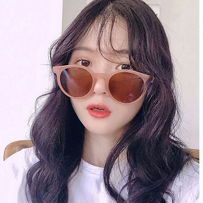 Baru Kedatangan Korea Fashion Putaran Sunglass Wanita / Pria Kacamata Populer Ulzzang Anti UV400