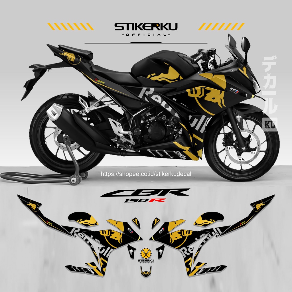 STICKER STRIPING CBR 150R FACELIFT / EDISI RED BULL / SEMIFULL / STOCK DECAL / 150 R / K45G / RED BU
