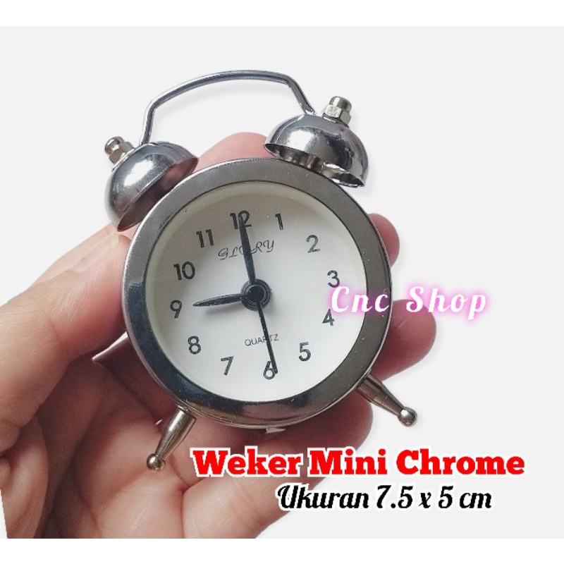 Jam Weker Mini Chrome Model Lonceng Bunyi Alarm / Beker Saku Klasik