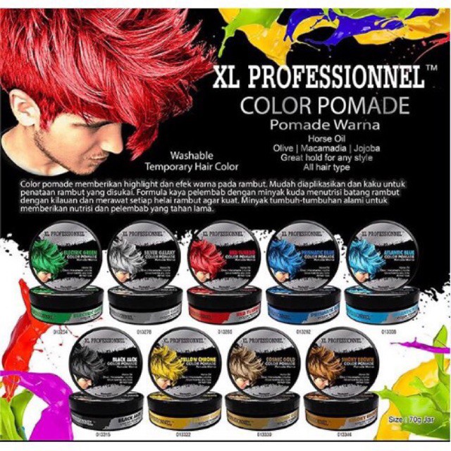 XL Professionnel Color Pomade Pewarna Rambut Temporary