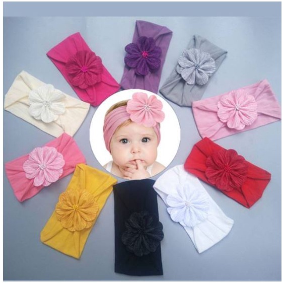 (SATUAN) Bandana Bayi Motif Bunga / Headband Bayi / Bando Bayi / Headwrap