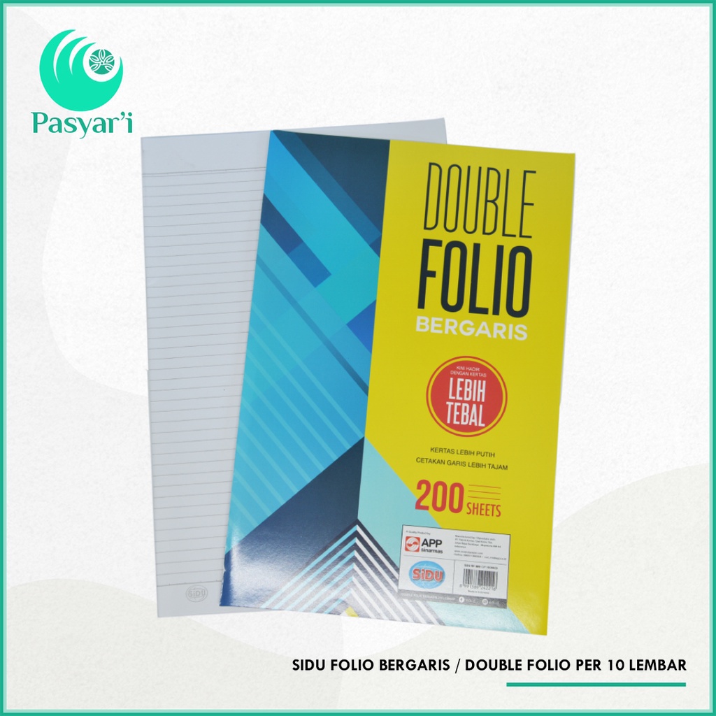 

Sidu Folio Bergaris double folio per 10 lembar