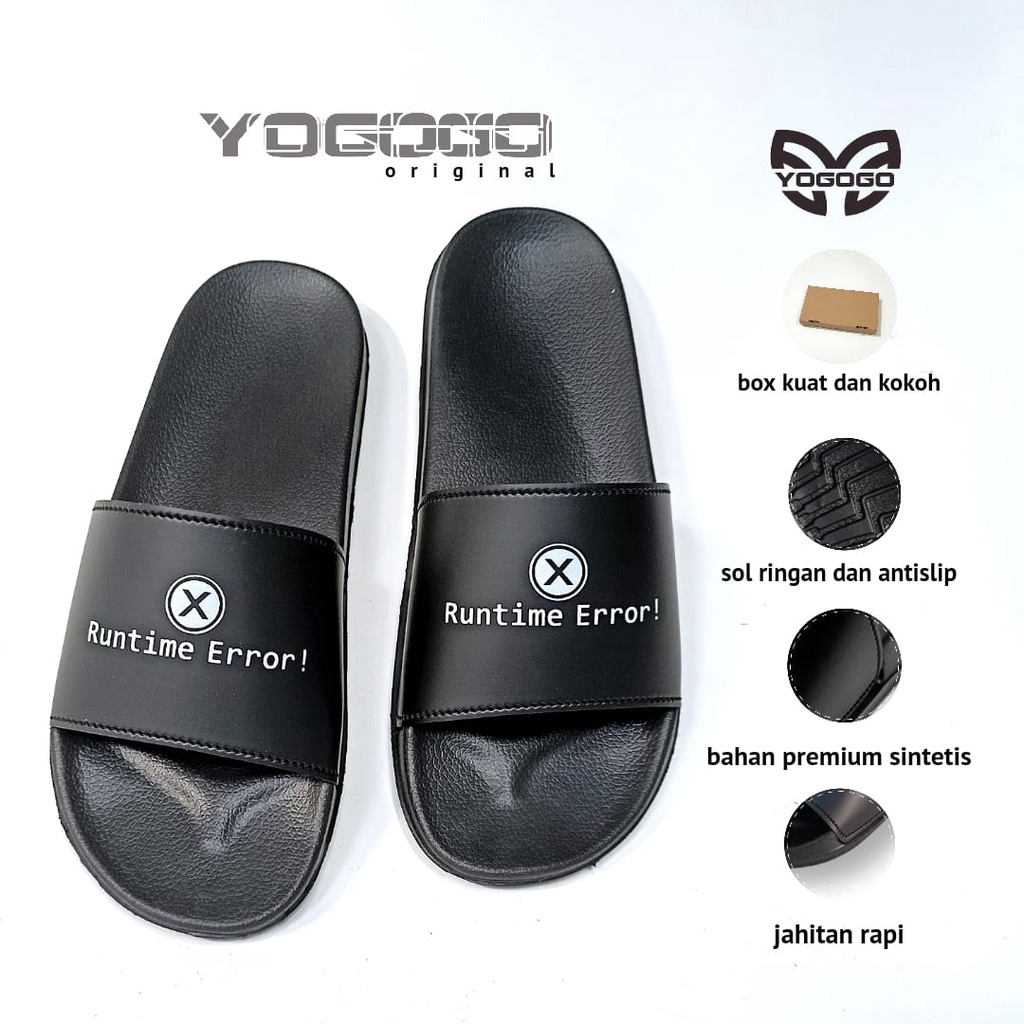 Sandal Slide Sendal selop flip flop pria dan wanita RUNTIME ERROR