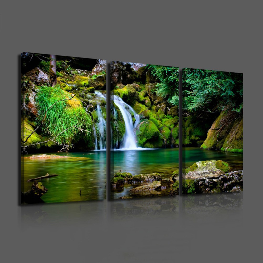 Dekorasi Rumah 3pcs Set Lukisan Dengan Model Tanpa Bingkai Dan