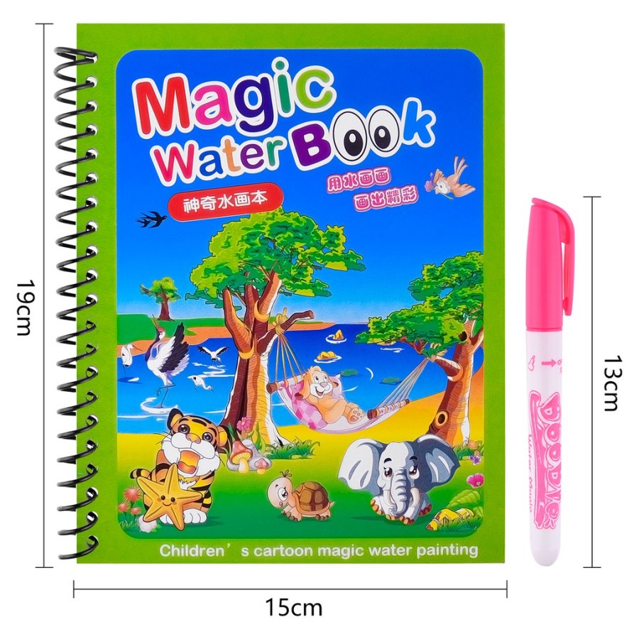 BISA COD Mainan buku gambar anak / MAGIC BOOK Mainan Edukasi Anak Buku Gambar Bisa Di Hapus 8 Hal + 3 Spidol / Magic Water Book - Buku Gambar Anak - Mainan Mewarnai / Buku Menggambar