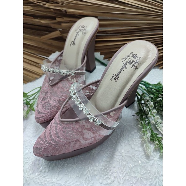 sepatu Azwa Mauve tinggi 10cm tahu