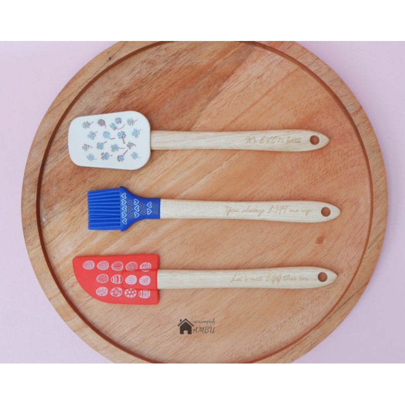 set spatula silicone mini anti panas/ utensils set/ Sutil/spatula silikon/ alat masak/ alat kue