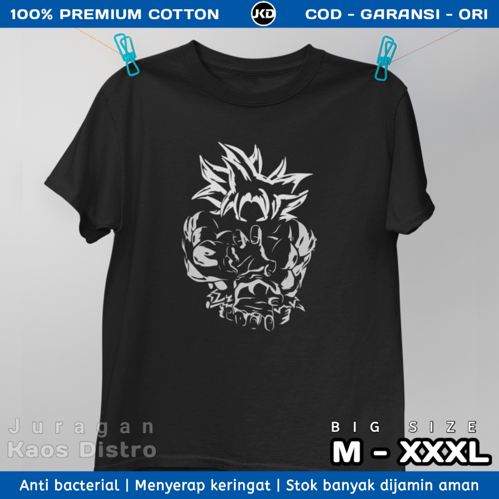 Kaos Anime Dragon Ball Son Goku Kamehame Baju Kaos Branded Pria Wanita Wibu Super Saiyan T Shirt Cow