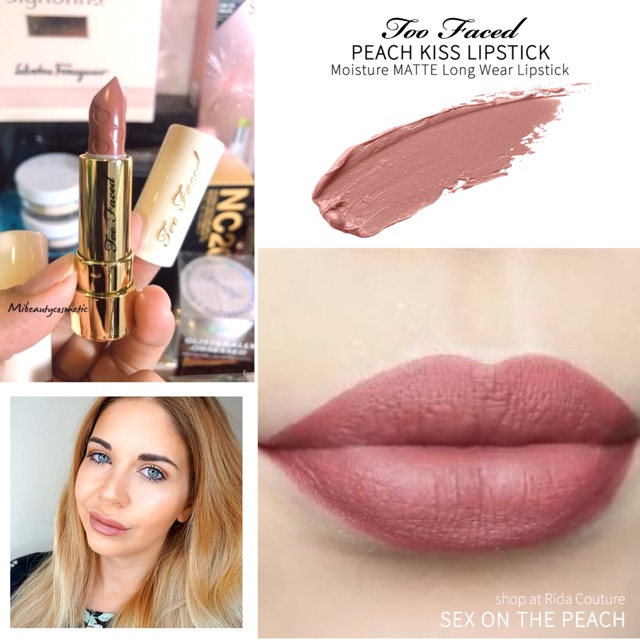 too faced peach kiss lipstick