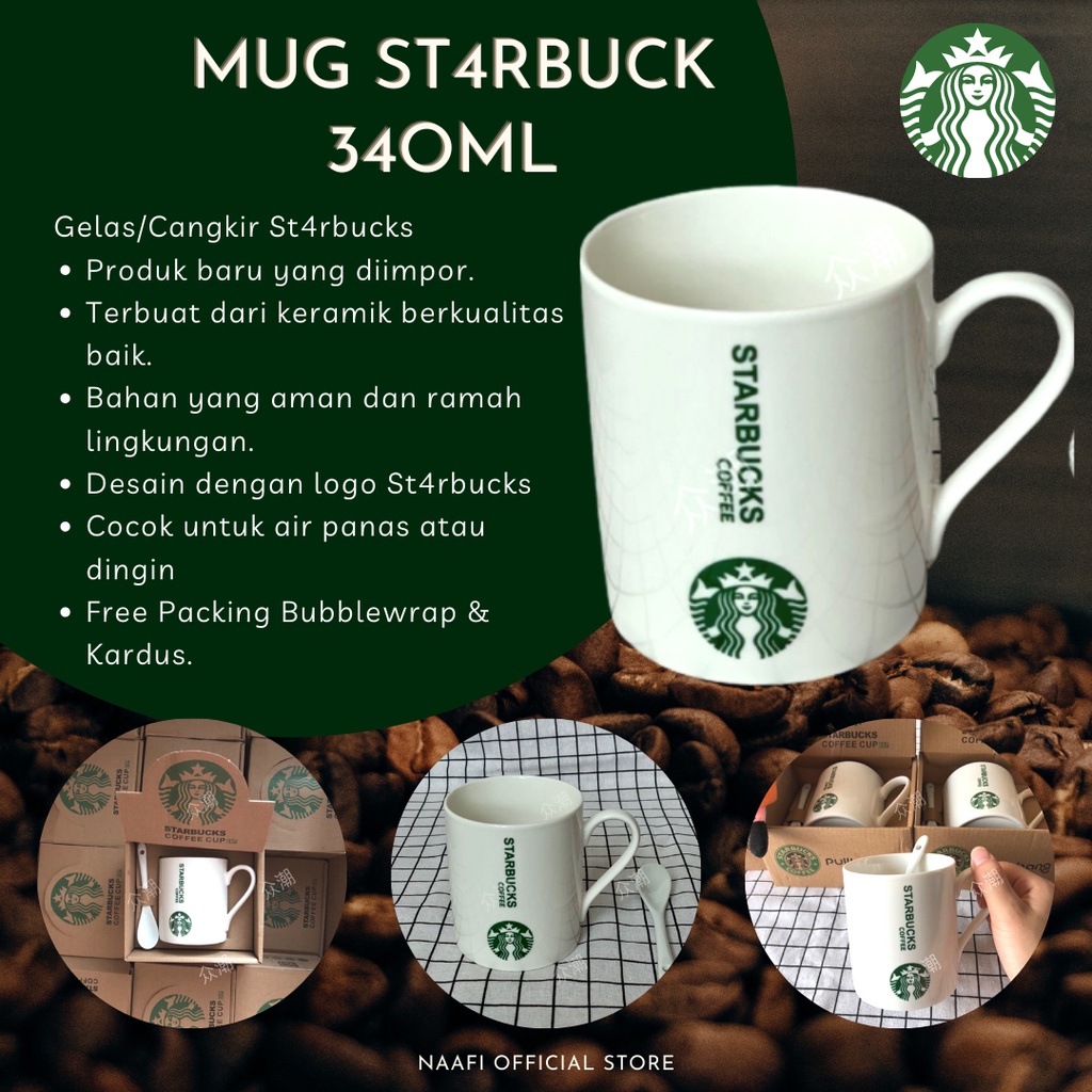 MUG KOPI KERAMIK | GELAS KOPI CANGKIR | CANGKIR KERAMIK MOTIF STARBUCK5