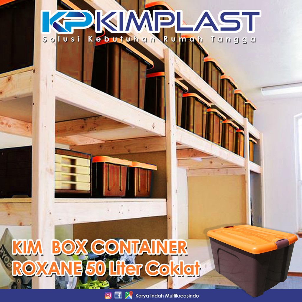 KIMPLAST Box Container 50 liter Coklat ada rodanya