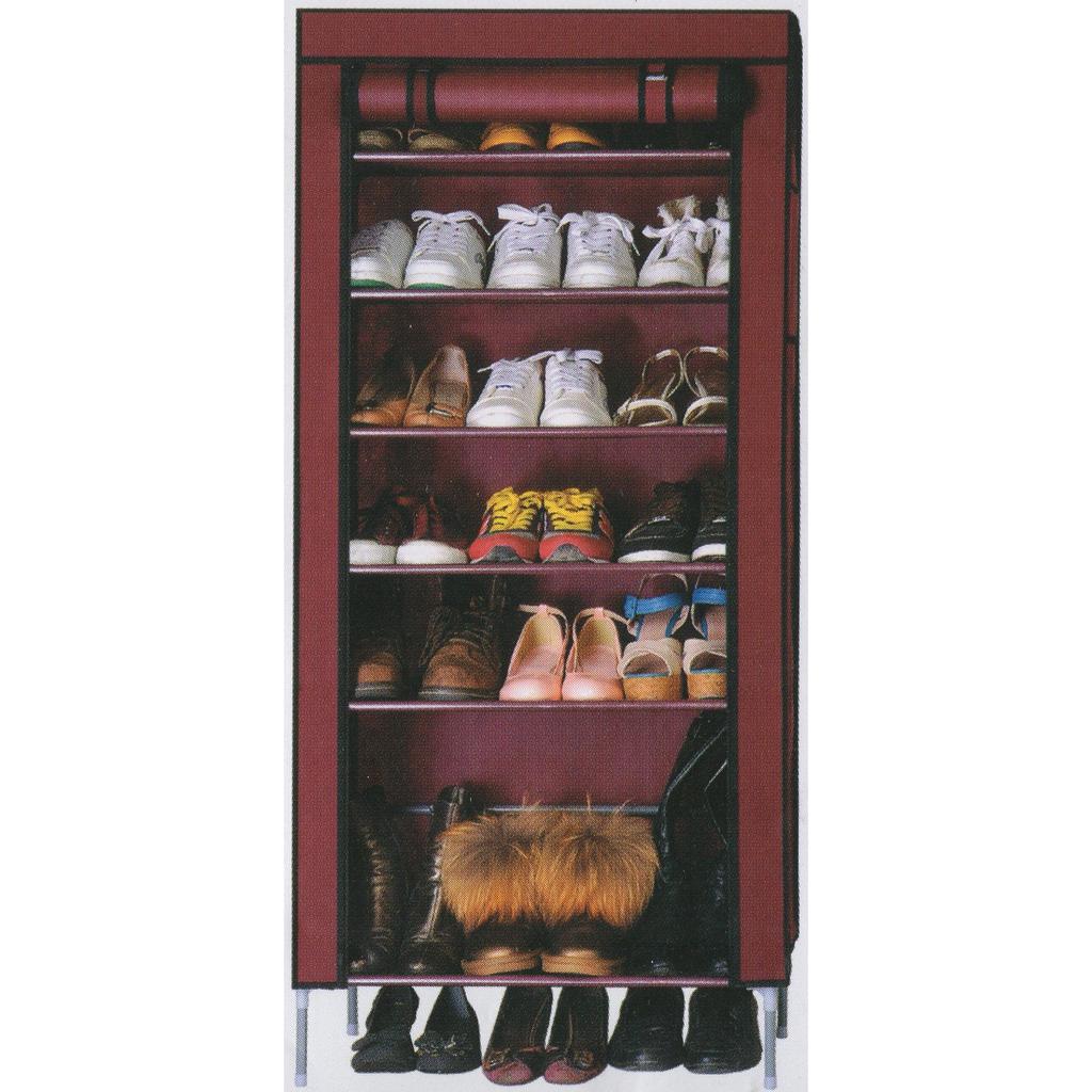 Rak Sepatu Dengan Cover 10 Grid - Shoe Rack With Cover