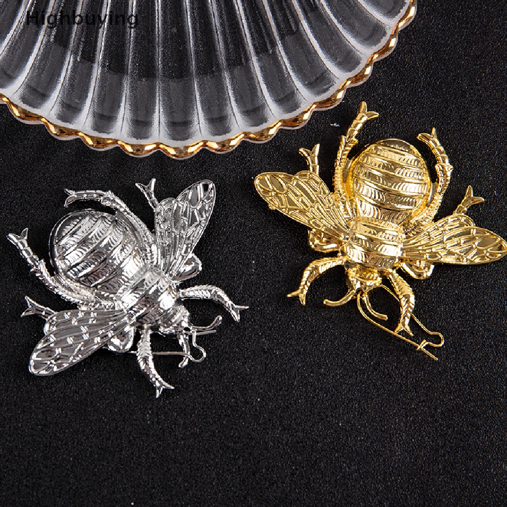 Anting Stud Desain Lebah Bumblebee Besar Warna Silver / Gold Bahan Metal Gaya Retro Minimalis Untuk Wanita Glory