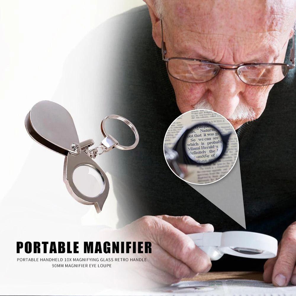 Solighter Kaca Pembesar Lipat Portable Mini Handheld Magnifying Glass Lens