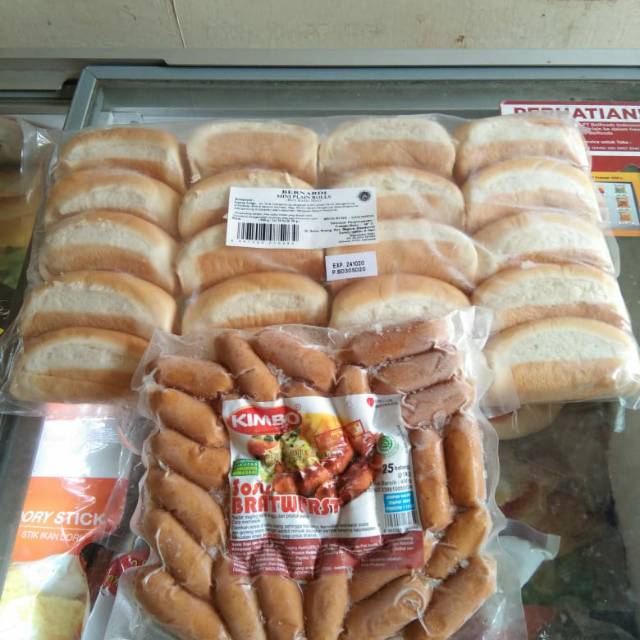 Paket roti hotdog 20s + sosis coktail kimbo