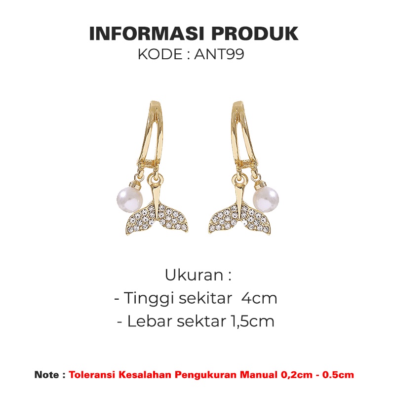 Anting Korea Mermaid Mutiara Pearl Cantik Aksesoris Fashion Wanita ANT99