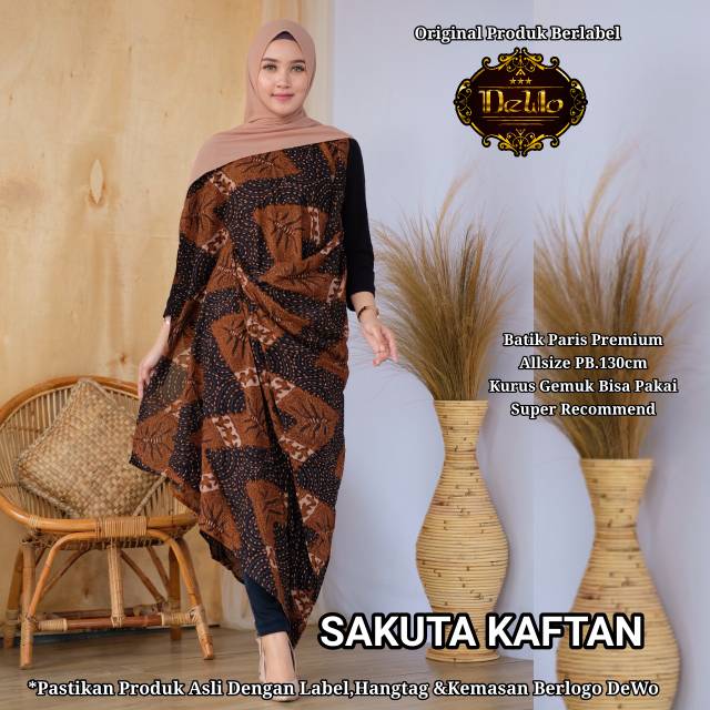 Dewo Batik - Sakuta Kaftan - Atasan Batik Wanita - Kaftan Batik -Batik Paris Premium  - Motif Cantik