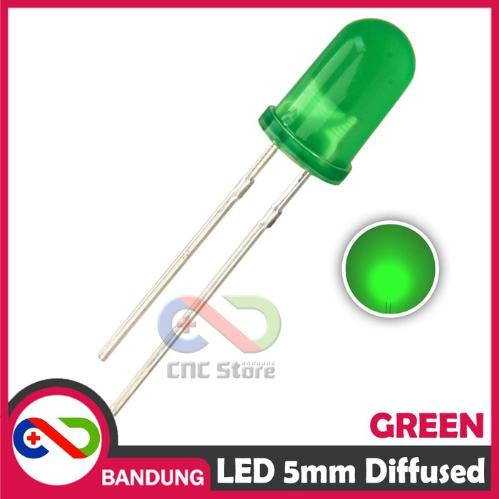 10PCS LED 5MM SUPER BRIGHT GREEN HIJAU DIFFUSED