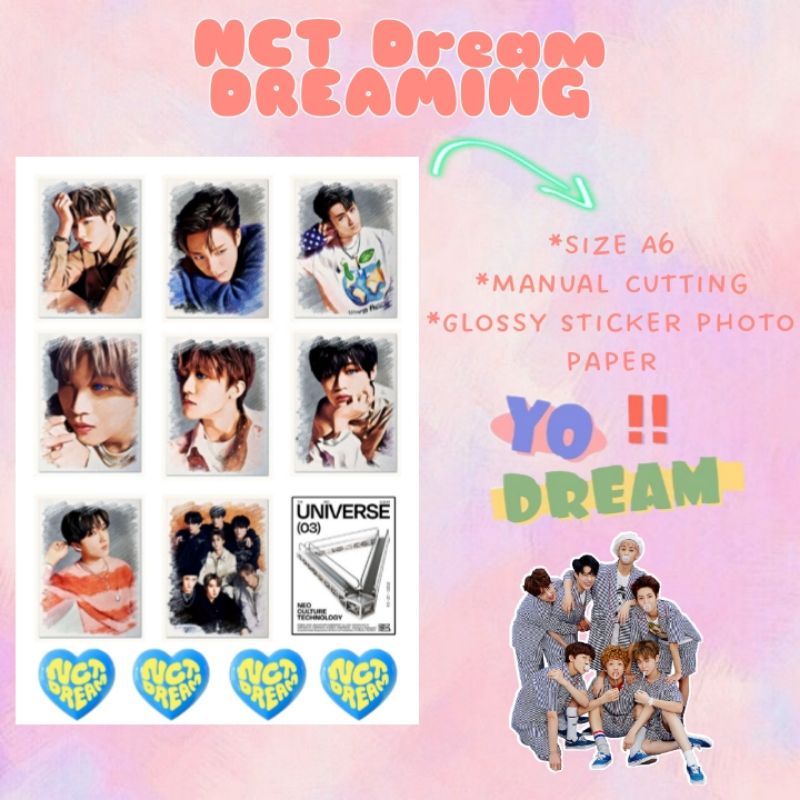 Stiker NCT Dream  Dreaming Sticker Set A6 minimal 2 pcs (BACA DESKRIPSI)