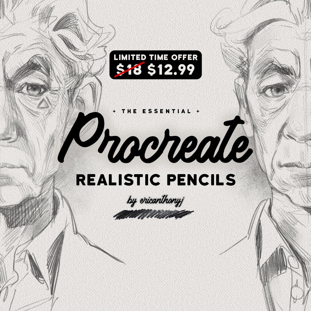 Procreate Brush - Essential Realistic Pencils for Procreate