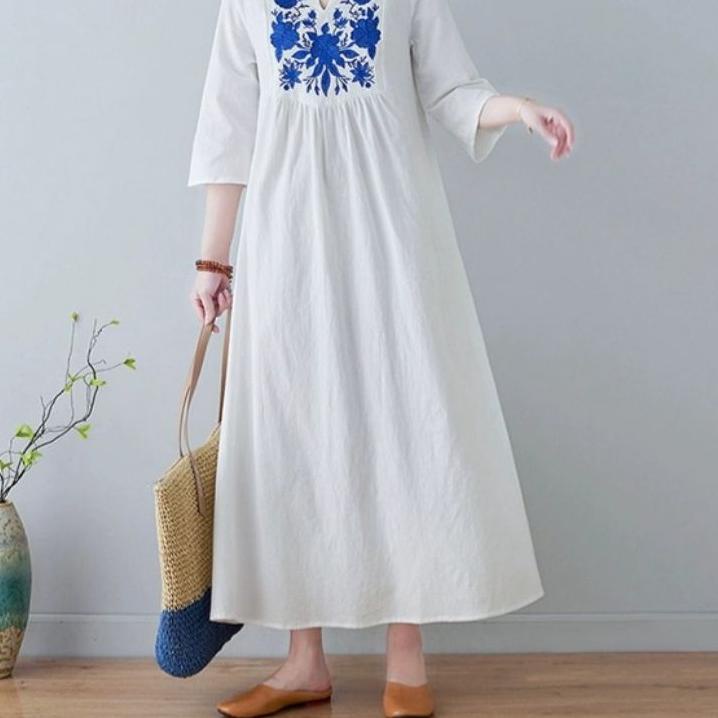 Terbaru TM 73370 amethyst boho style maxi Three M dress gamis wanita muslim import  terlaris