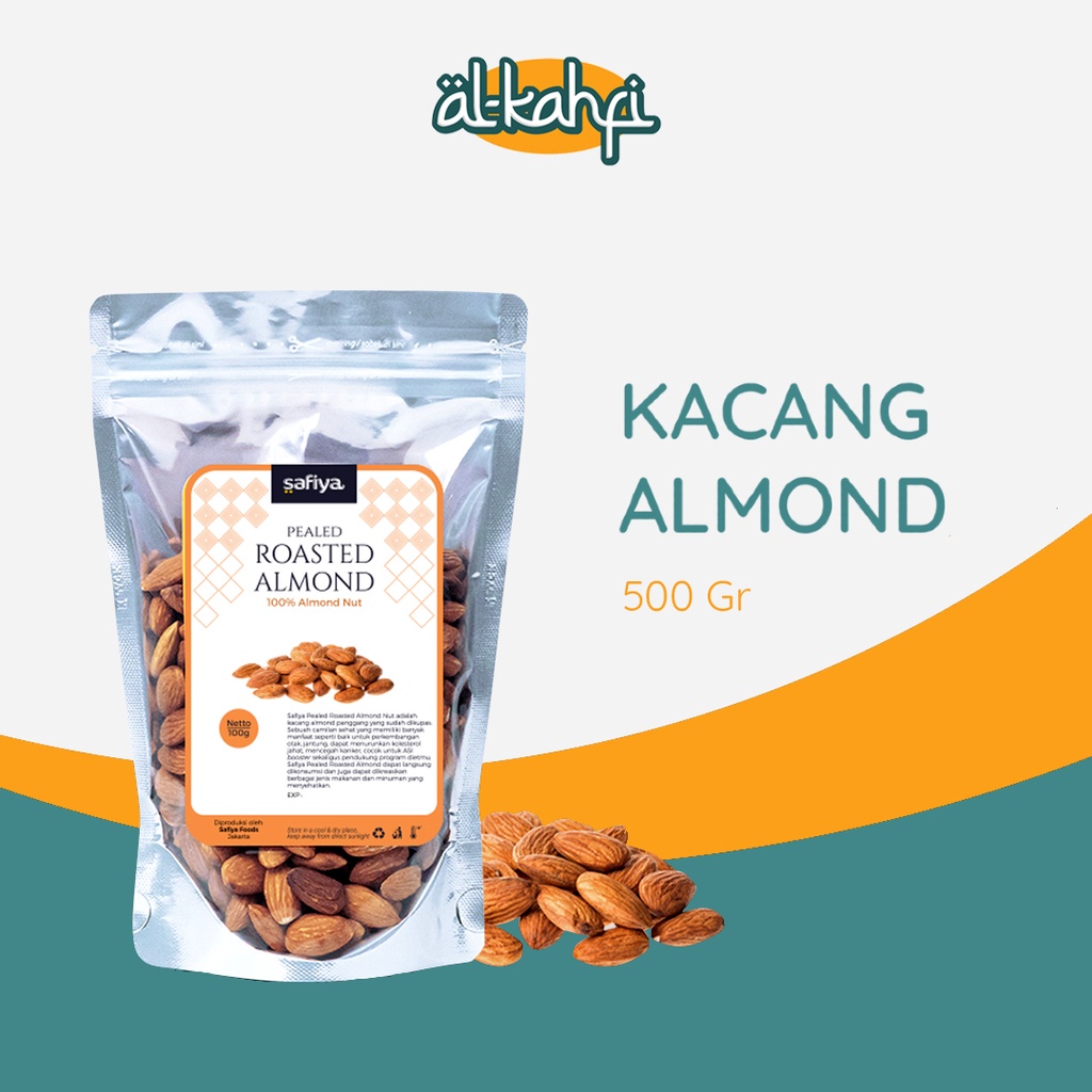 Kacang Almond Kupas Roasted 500gr | Kacang Almond 100% Original