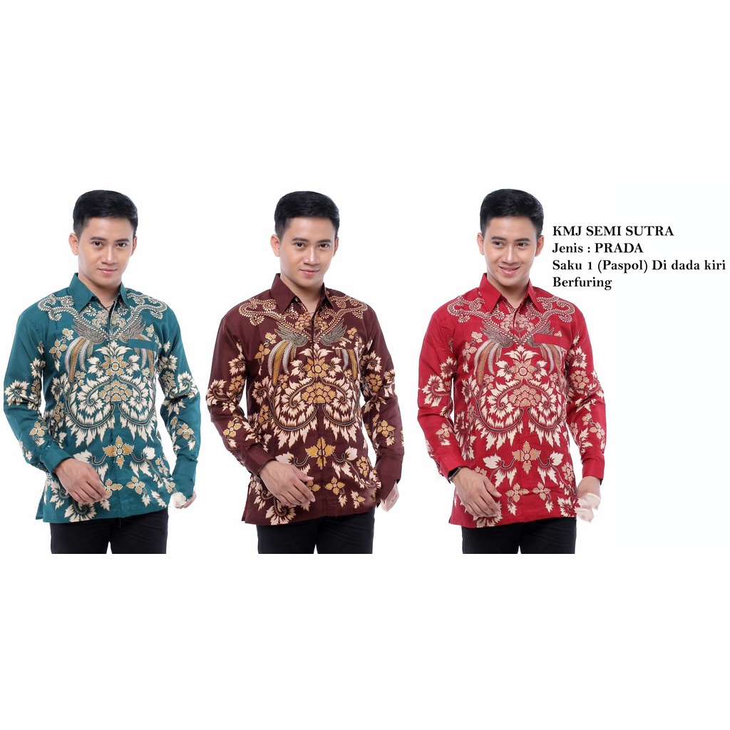 Kemeja Batik Semi Sutra Pria | Hem Batik Semi Sutra Pria | Kemeja Batik | SS0011