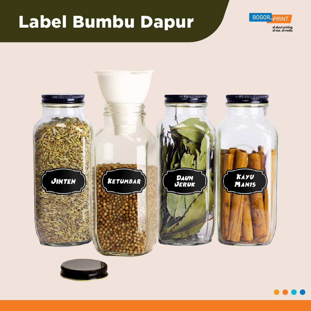

Stiker Label Bumbu Dapur / Cetak Stiker Vinyl / Matte / Doff / Toples / Waterproof / Custom